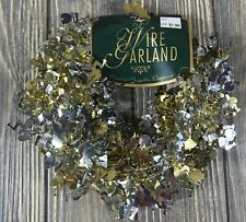 Vintage Seasonal Specialties Company Gold Silver 25 Foot Wire Garland picture