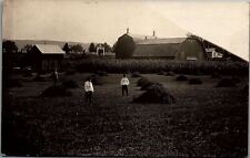1910 TIOGA PENNSYLVANIA BOYS IN FIELD BARNS CEMETARY BEHIND RPPC POSTCARD 38-41 picture