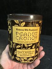 Vintage Bowers Old Fashioned Peanut Crunch Tin - Philadelphia, PA 5.5in picture