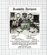Rundells Antiques Harlow Essex Small Advert - 1972 Cutting picture