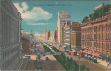 1940s Central Parkway Cincinnati Ohio Alms Doepke store aerial postcard F108 picture