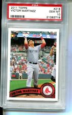 2011 TOPPS VICTOR MARTINEZ CARD #218 PSA GEM MINT 10 RED SOX 1590S picture