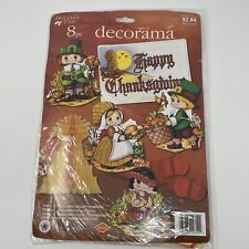 vrg 90’s 8 Pc Thanksgiving Decorating Tissue Paper Table Decor Pilgrim Pumpkin picture