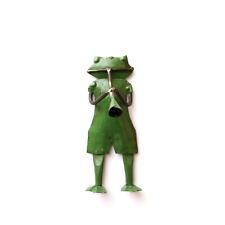 Recycled Iron Figure Mini Frog Wall Mount wall decor Green (Set of 2) picture