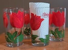 Vintage Boscul Red Tulip Peanut Butter Juice Glasses 3 3/4