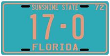 Miami Dolphins Perfect Season '72 Florida License plate picture