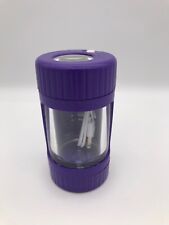 PURPLE  Manual Spice Herb Grinder with Light-Up Storage Jar / Magnifying Lid USB picture