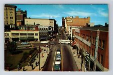 Asheville NC-North Carolina, Looking Up Haywood Street, Vintage Postcard picture