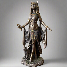 Bastet Egyptian Goddess of Protection Bronze Finish Statue - 10 Inch Decor picture