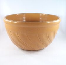 Sturdy Big Yellow Ware Mixing Bowl With Intaglio Decoration, Country Farmhouse picture