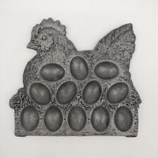Vtg Carson Pewter Country Plater Tray Dish Deviled Egg Chicken Rooster Hen 1994. picture