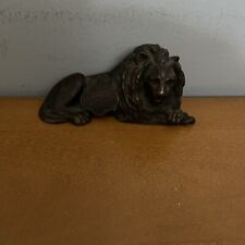 Vintage Jennings Brothers Bronze Jewish Lion Figurine 4.75” wide Stamped JB 1200 picture
