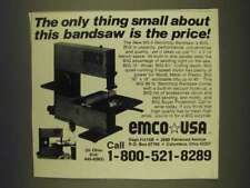1985 Emco BS-3 Benchtop Bandsaw Ad - The only thing small about this picture