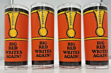 4 BIG RED WRITES AGAIN Parker Pen Promo Glasses Parker 51 Fountain Pen Glass picture