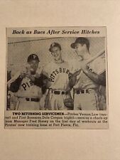 Vern Law Dale Coogan Fred Haney Pirates 1954 Sporting News Baseball 4X4 Panel picture
