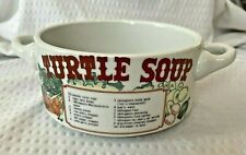 1983 Ljungberg Turtle Soup Bowl With Handles Recipe New Orleans Collectible   picture