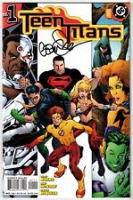TEEN TITANS #1 (2003)- COVER A 1ST PRINT- SIGNED BY GEOFF JOHNS W/COA- VF+ picture