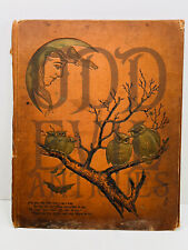 MEGA RARE 1876 Antique Halloween Scrapbook Album Cover Moon Owls Bats WOW picture