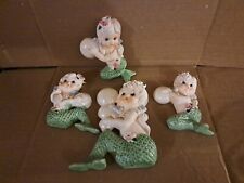Rare Vintage Ceramic Mermaid Wall Plaques Wall Hangings Kitschy MCM w/Bubbles picture