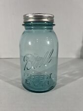 Ball Perfect Mason Blue Vintage Canning Jar, 1923-1933, 32oz (1qrt) Number 6 picture
