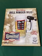 NEW Wembley The Ringer Beer Mug Stein W/ Bicycle Bell 20 oz Glass Gag Brew Gift. picture