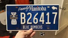 Manitoba SPECIALTY License Plate - CFL Winnipeg Blue Bombers - OFFICIAL PLATE* picture