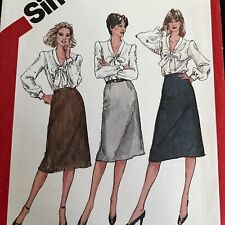 Vintage 1980s Simplicity 5788 Slim Fit Skirts Sewing Pattern 10 Waist 25 XS CUT picture