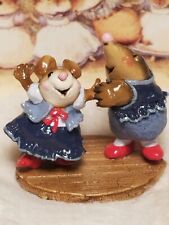 Wee Forest Folk WFF MMO-2 Do-Si-Do Square Dance Couple in Denim 1999 Annette P. picture