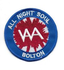 NORTHERN SOUL : ALL NIGHT SOUL BOLTON  -  Embroidered Iron Sew On Patch Badge  picture