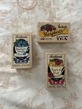 Vtg Cottagecore Set of 3 Wooden Tea Box Hedley's Fortunes Lid Slide Fruit Decor picture