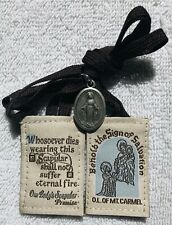 Brown Scapular 100% Wool with Mary Medal Handmade in USA picture