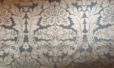 DESIGNERS GUILD/LORCA Large Scale Silk Damask steel blue silvery taupe  2+ yds  picture