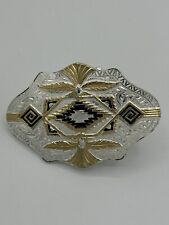 Montana Silversmiths Belt Buckle Silver Plated Southwestern Aztec 3 Color Design picture
