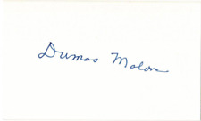Dumas Malone signed autographed index card AMCo COA 19561 picture