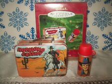 HALLMARK HOPALONG CASSIDY LUNCH BOX 2000 CHRISTMAS ORNAMENTS SET THERMOS picture