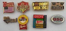 Lot of 8 Vintage Wendy’s Fast Food Employee Uniform Shirt Hat Pins picture