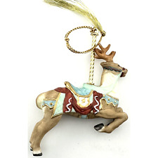 Lenox Carousel Reindeer Christmas Ornament Porcelain Vintage 1989 picture