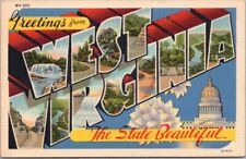 Vintage WEST VIRGINIA Large Letter Postcard 