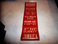 1950 NY NYC BUS ROLL SIGN ROXBURY ROCKAWAY KEW GARDENS QUEENS 8 AVENUE SUBWAY picture
