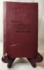 1908 Antique Regal Pocket Rent Receipts Booklet Book Ephemera Iron Gall Ink Vtg picture