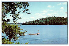 c1960's Boating on Northern Lake Greetings from Marmora Ontario Canada Postcard picture