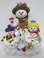 Vintage Partylite Snowbell Snowmen Family Tealight Candle Holder Snowman picture