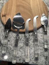 Vintage - FRONTIER FORGE - Lucite Handle 5 Pc Stainless Cake Pie Cheese Servers picture