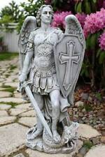 St. Michael and Dragon 24 inch Statue Church Quality Resin Indoor Outdoor picture