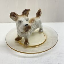 Vintage Scottie Dog Terrier Glass Trinket / Jewelry Dish Figurine picture
