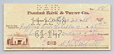 Vintage 1958 cancelled check PARKER BANK & TRUST CO. Cullman, Alabama picture