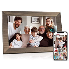 10.1 WiFi Digital Photo Frame, Canupdog IPS Touch Screen inch Wooden  picture