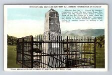 El Paso TX-Texas, International Boundary Monument, Antique Vintage Postcard picture