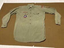 Vintage 1940s BOYS SCOUTS OF AMERICA Official Uniform XL Green Shirt picture