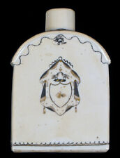 ANTIQUE CERAMIC PORCELAIN BOTTLE FLASK ORNATELY HAND DECORATED WITH LOVE BIRDS  picture